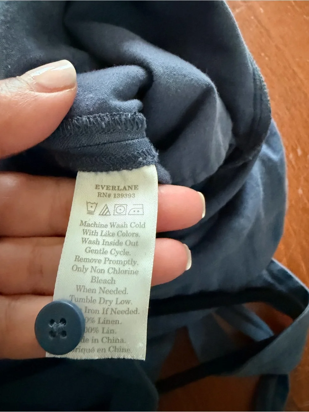 Everlane Navy Blue Linen Strappy Jumpsuit